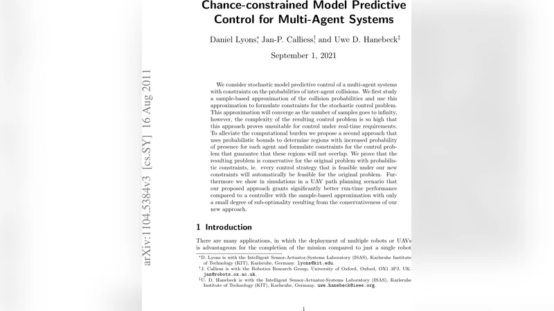 Chance-constrained Model Predictive Control for Multi-Agent Systems