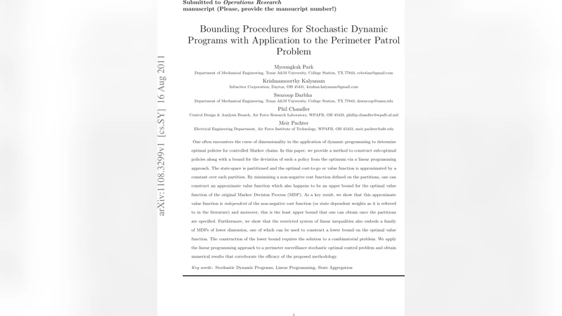 Bounding Procedures for Stochastic Dynamic Programs with Application to   the Perimeter Patrol Problem