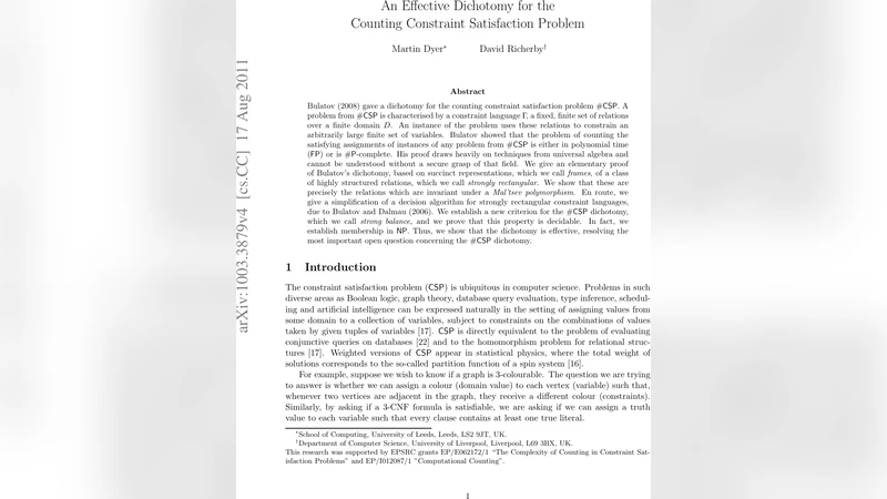 An Effective Dichotomy for the Counting Constraint Satisfaction Problem