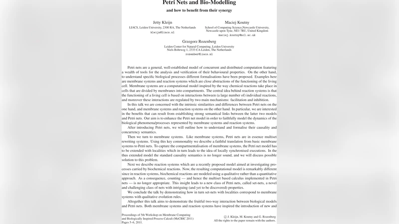 Petri Nets and Bio-Modelling - and how to benefit from their synergy