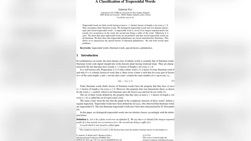 A Classification of Trapezoidal Words