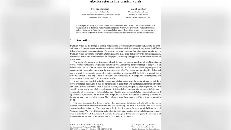 Abelian returns in Sturmian words