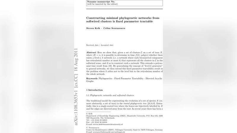 Constructing minimal phylogenetic networks from softwired clusters is   fixed parameter tractable