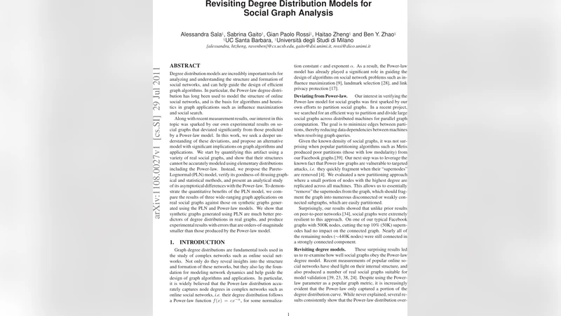 Revisiting Degree Distribution Models for Social Graph Analysis