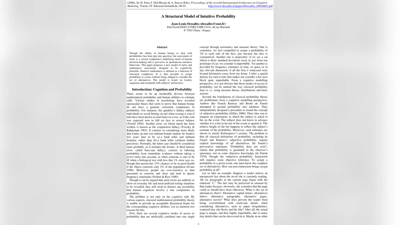 A structural model of intuitive probability