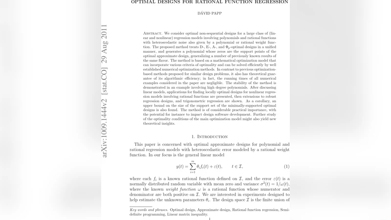 Optimal designs for rational function regression