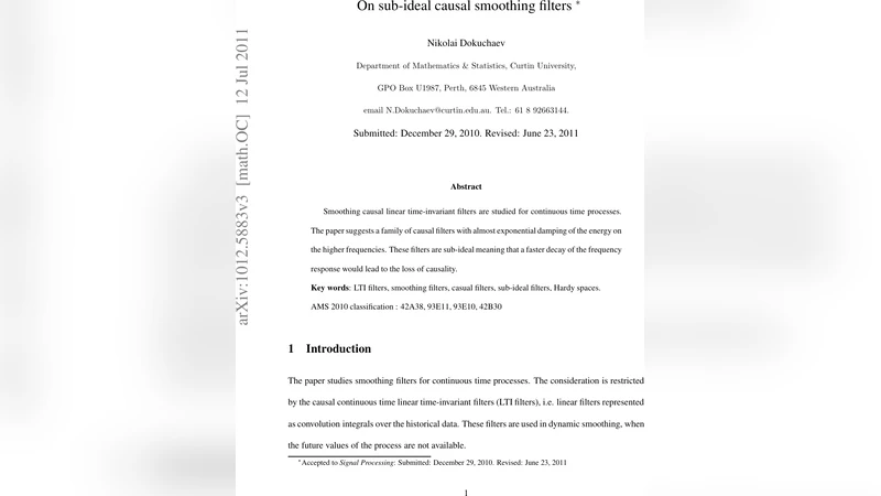 On sub-ideal causal smoothing filters