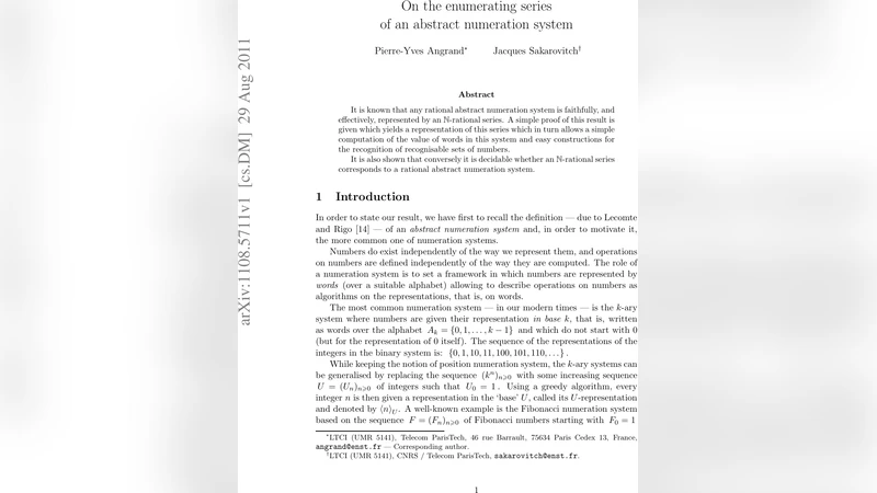 On the enumerating series of an abstract numeration system