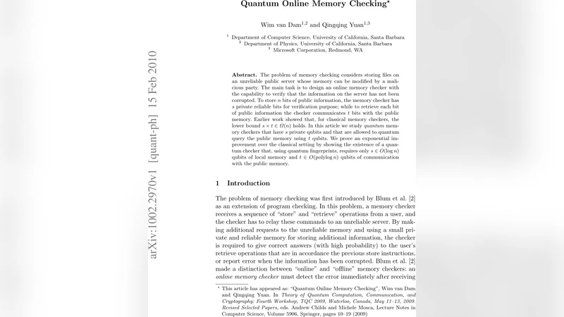 Quantum Online Memory Checking