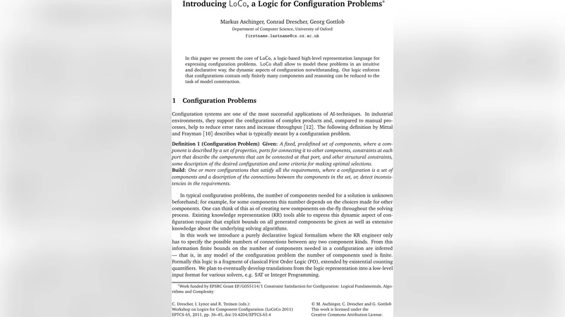 Introducing LoCo, a Logic for Configuration Problems