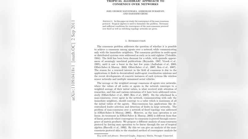 Tropical Algebraic approach to Consensus over Networks