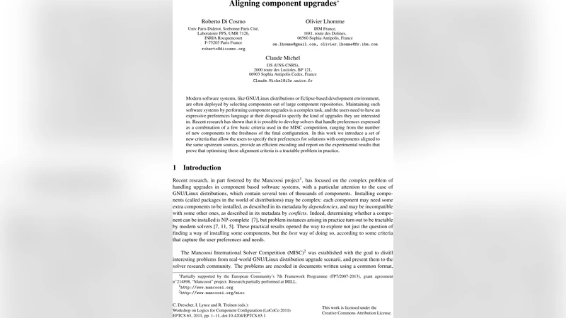 Aligning component upgrades