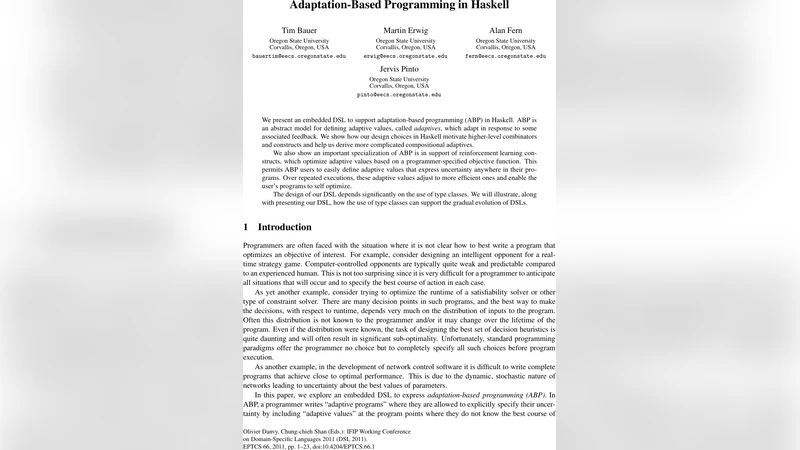 Adaptation-Based Programming in Haskell