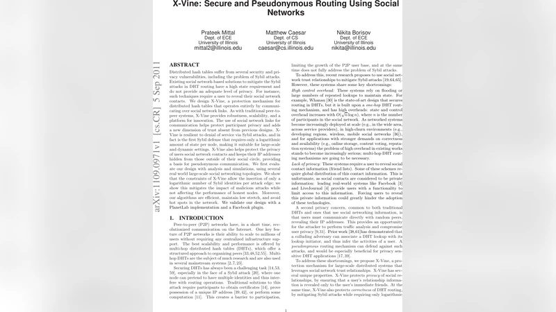 X-Vine: Secure and Pseudonymous Routing Using Social Networks