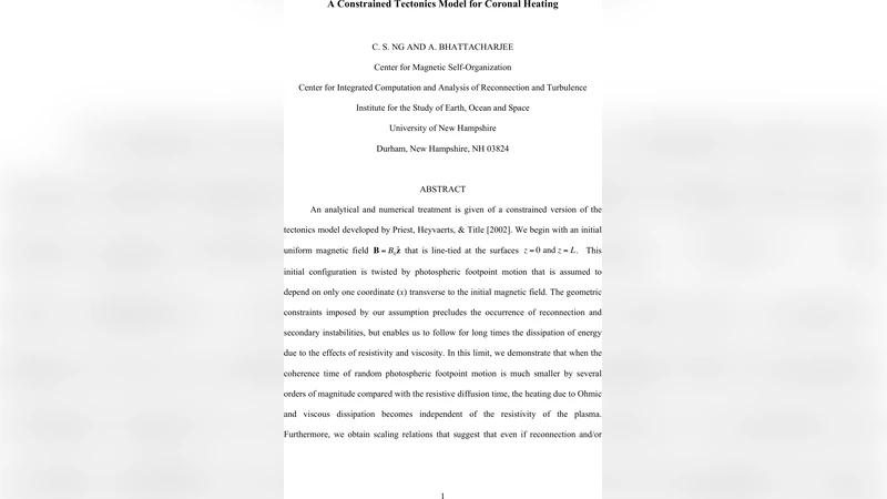 A Constrained Tectonics Model for Coronal Heating