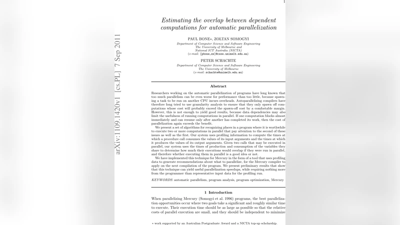 Estimating the overlap between dependent computations for automatic   parallelization