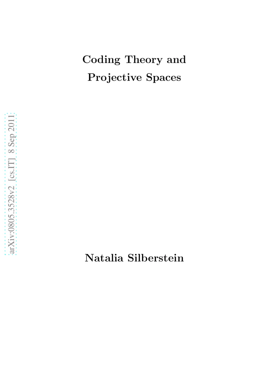 Coding Theory and Projective Spaces