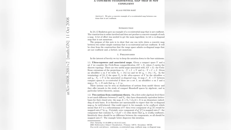 A concrete co-existential map that is not confluent