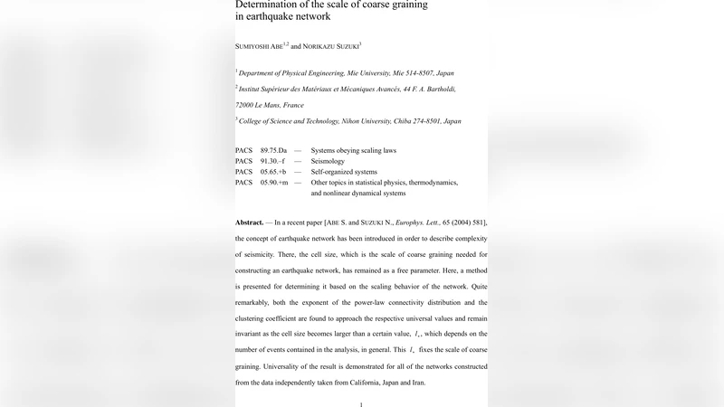 Determination of the scale of coarse graining in earthquake network
