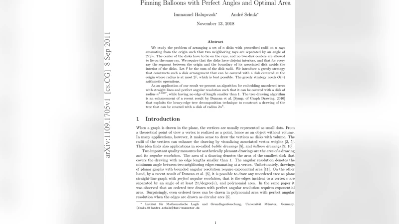 Pinning Balloons with Perfect Angles and Optimal Area