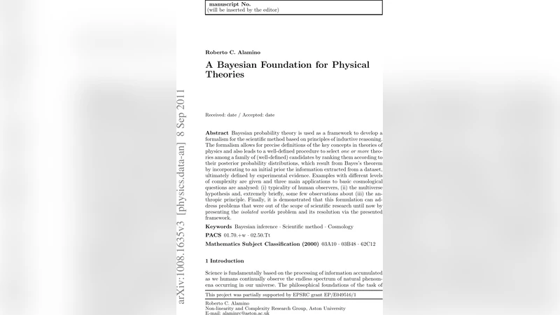 A Bayesian Foundation for Physical Theories