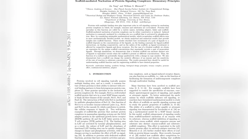 Scaffold-mediated Nucleation of Protein Signaling Complexes: Elementary   Principles