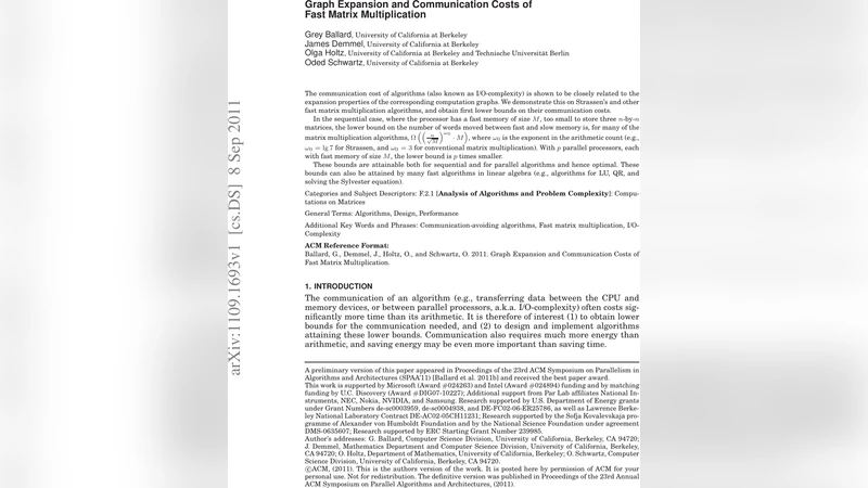 Graph Expansion and Communication Costs of Fast Matrix Multiplication