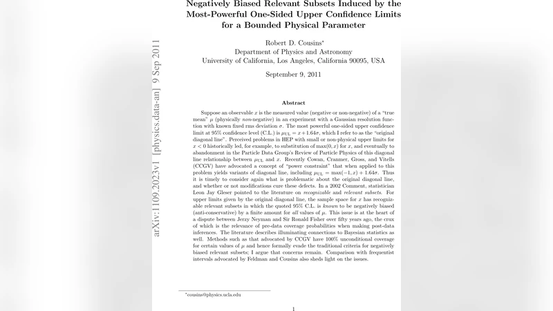Negatively Biased Relevant Subsets Induced by the Most-Powerful   One-Sided Upper Confidence Limits for a Bounded Physical Parameter