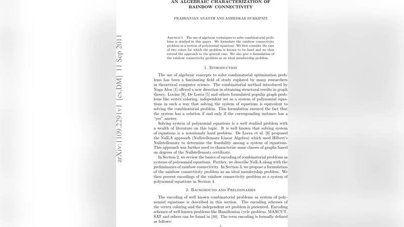 An Algebraic Characterization of Rainbow Connectivity