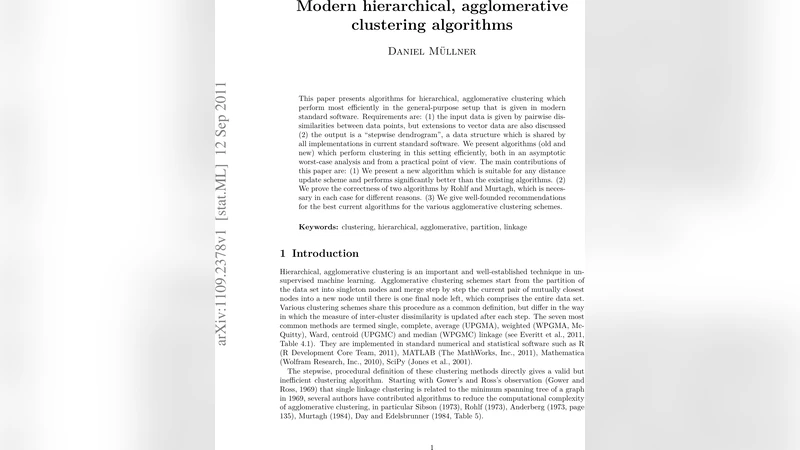 Modern hierarchical, agglomerative clustering algorithms