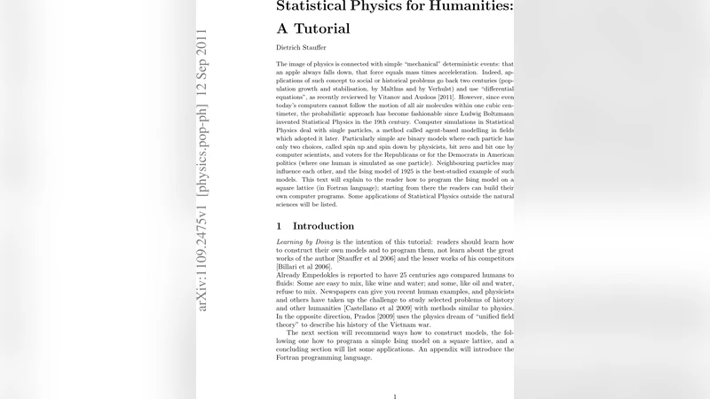 Statistical Physics for Humanities: A Tutorial