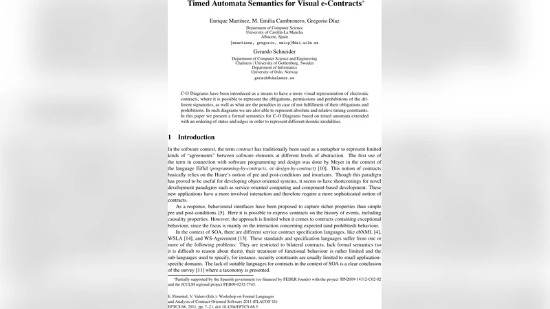 Timed Automata Semantics for Visual e-Contracts