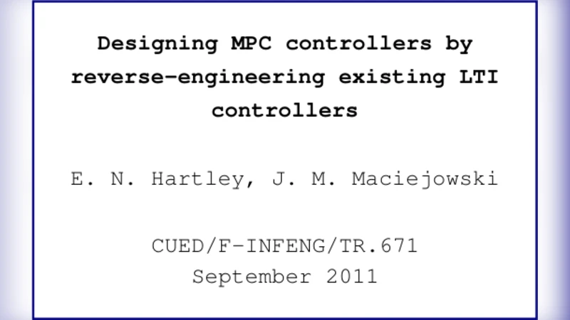Designing MPC controllers by reverse-engineering existing LTI   controllers