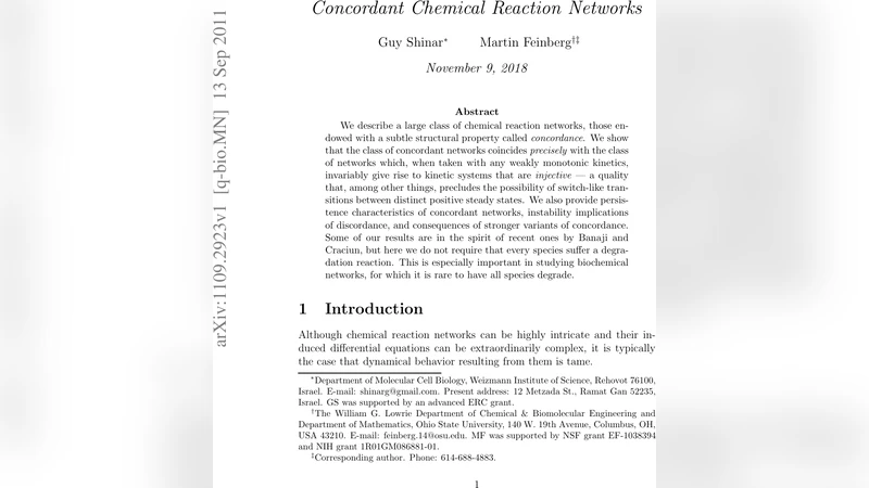 Concordant Chemical Reaction Networks