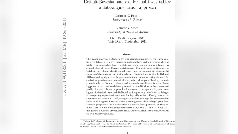 Default Bayesian analysis for multi-way tables: a data-augmentation   approach