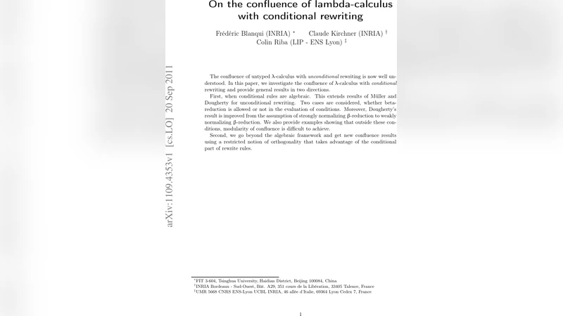 On the confluence of lambda-calculus with conditional rewriting