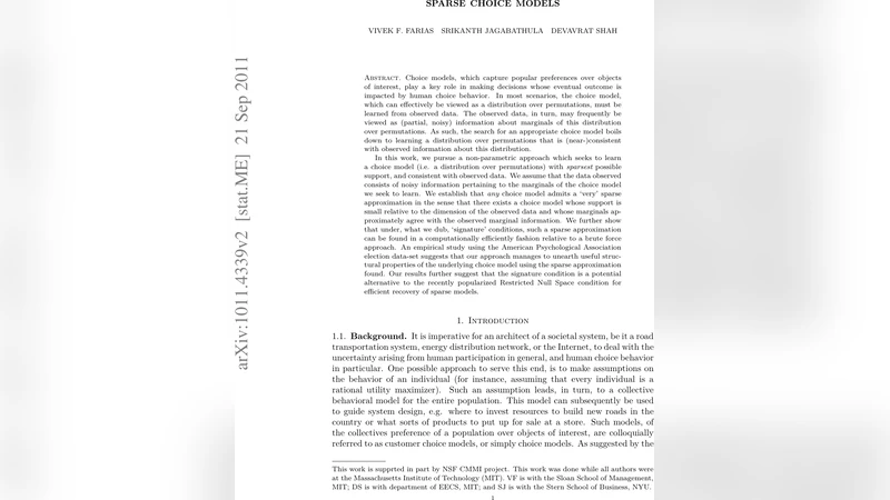 Sparse Choice Models