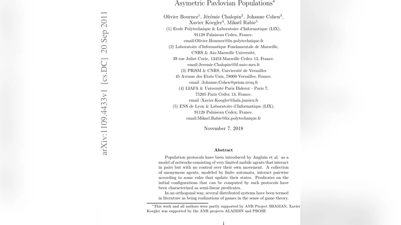 Asymetric Pavlovian Populations
