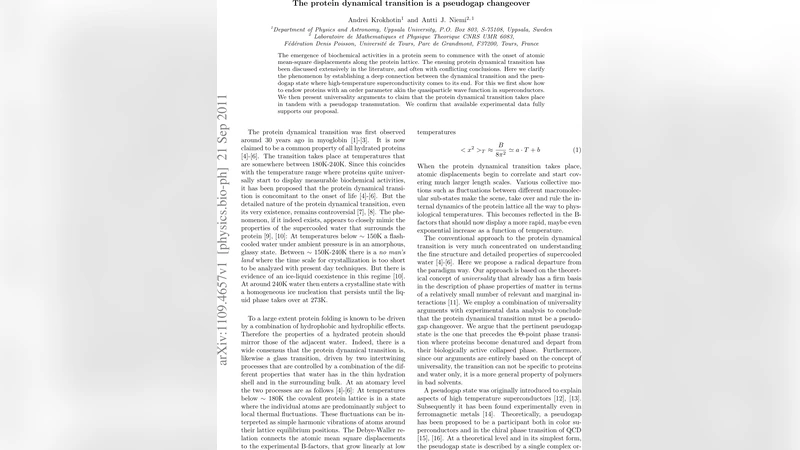 The protein dynamical transition is a pseudogap changeover