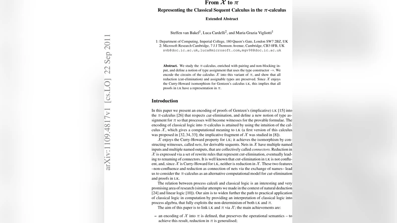 From X to Pi; Representing the Classical Sequent Calculus in the   Pi-calculus