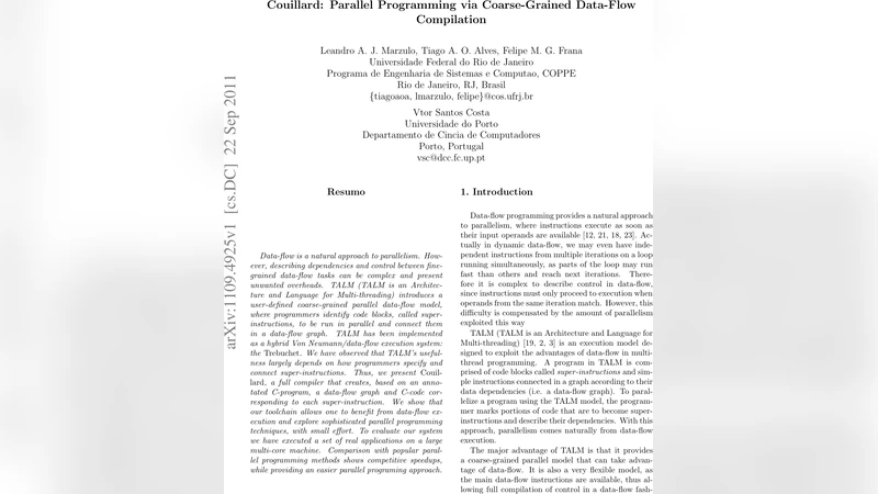 Couillard: Parallel Programming via Coarse-Grained Data-Flow Compilation