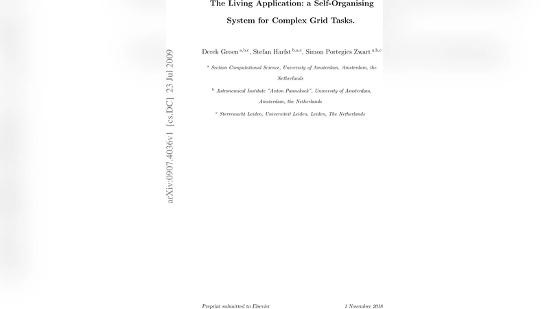 The Living Application: a Self-Organising System for Complex Grid Tasks