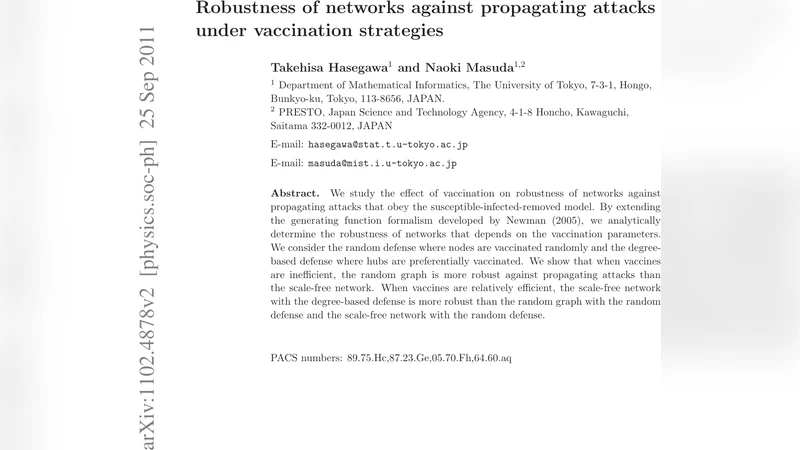Robustness of networks against propagating attacks under vaccination   strategies