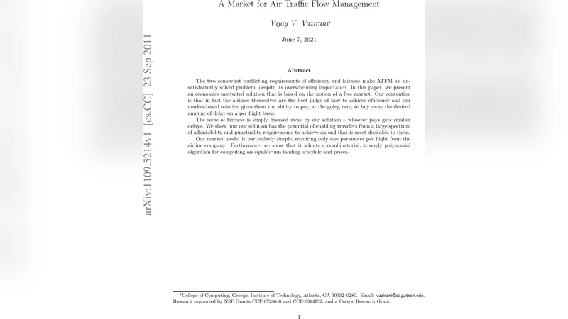 A Market for Air Traffic Flow Management