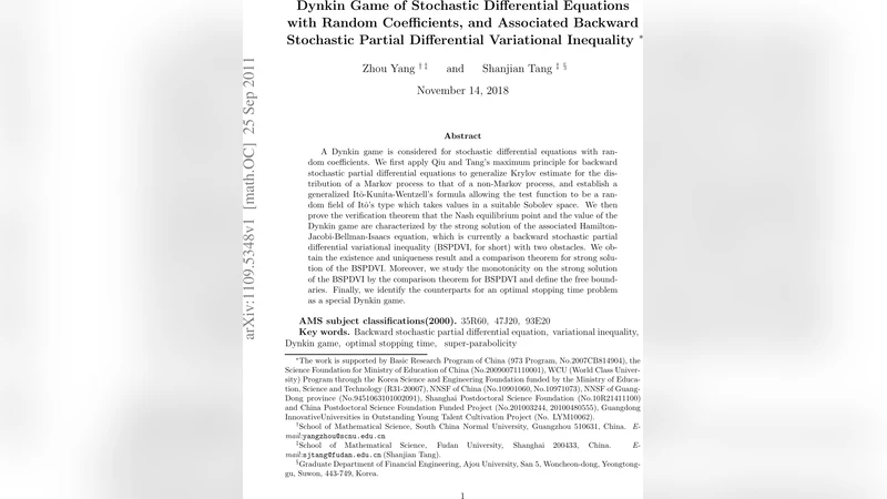 Dynkin Game of Stochastic Differential Equations with Random   Coefficients, and Associated Backward Stochastic Partial Differential   Variational Inequality