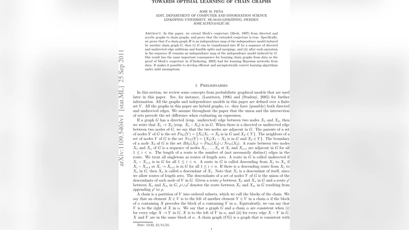 Towards Optimal Learning of Chain Graphs