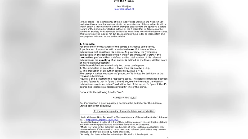 Viva the h-index