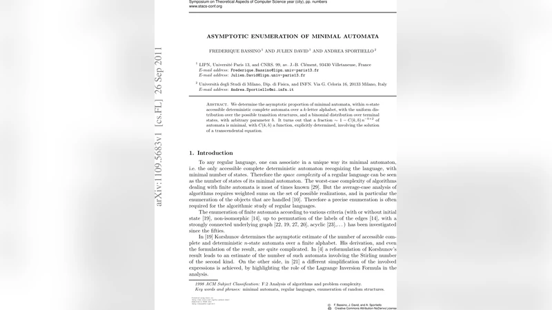 Asymptotic enumeration of Minimal Automata