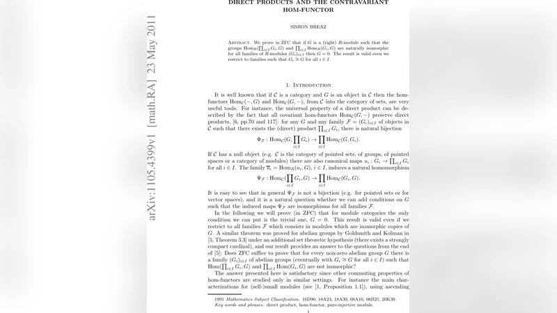 Direct products and the contravariant hom-functor