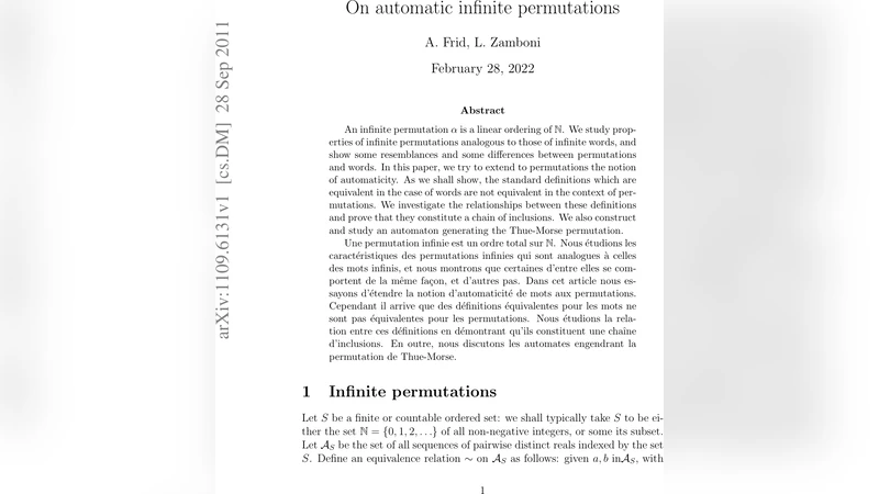 On automatic infinite permutations